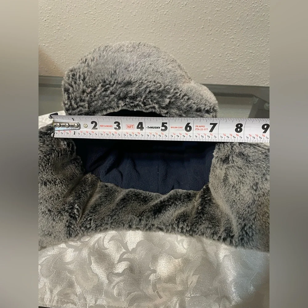 Kids Blue Winter Hat with Faux Fur Lining